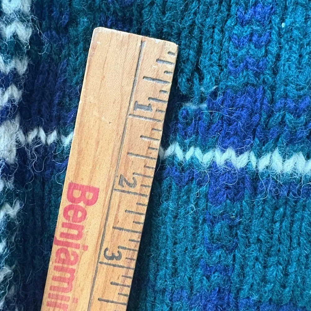 Woolmark Patchwork Vintage Sweater  XL